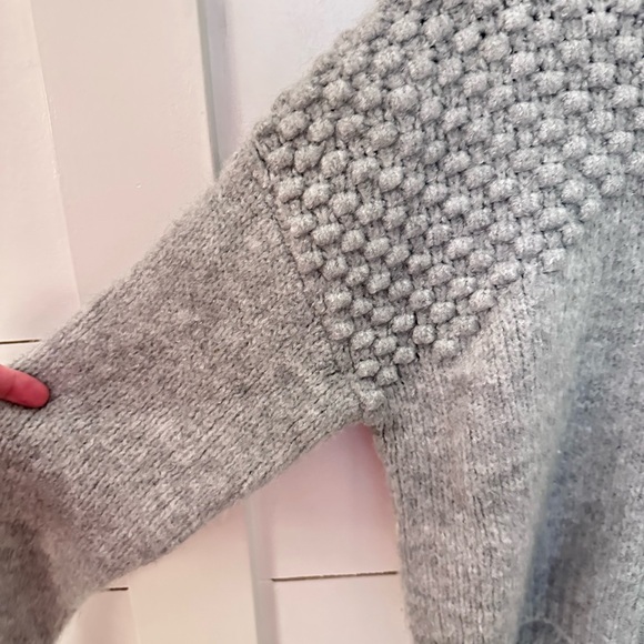 FREE PEOPLE XS Bradley Textured grey crop roll neck acrylic woman sweater boho - Picture 7 of 15